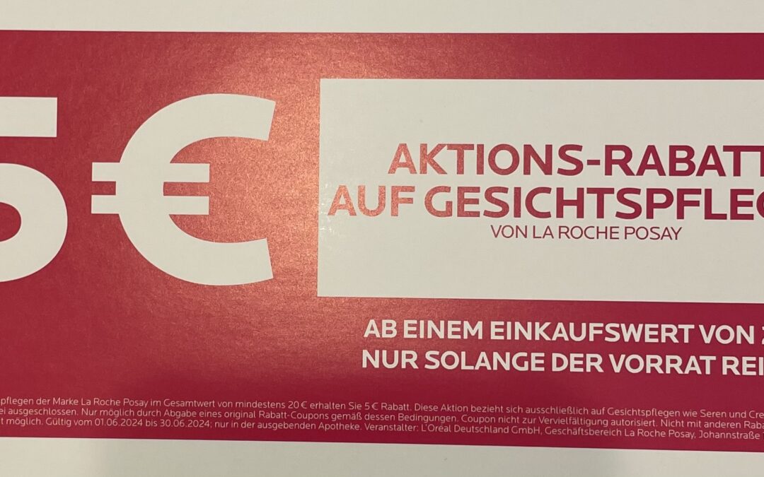 5 € Akti­ons­ra­batt auf Gesichts­pfle­gen von La Roche Posay
